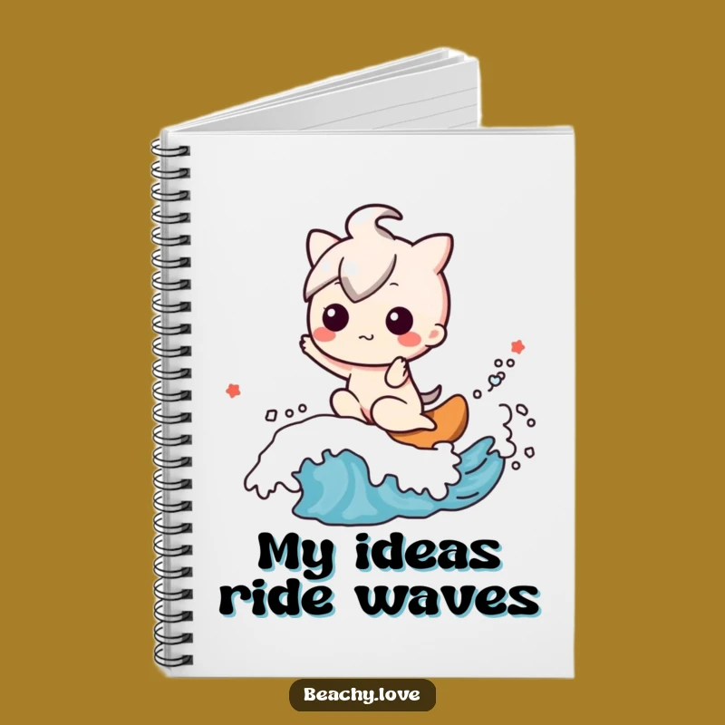 Funny Kawaii Surfer Notebook: Happy Wave Rider Character for Creative Notes Gift