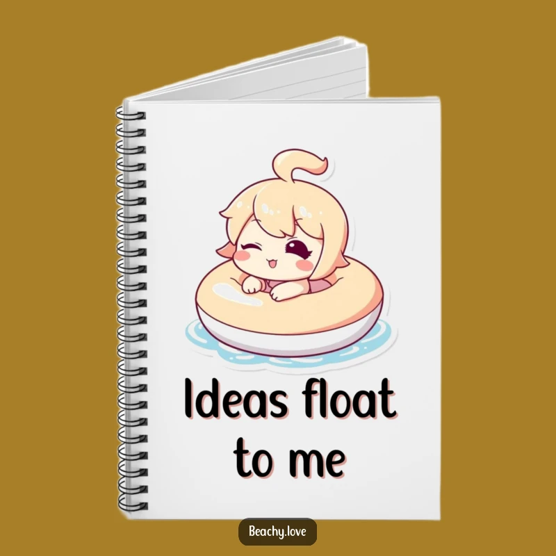 Funny Kawaii Winking Floaty Notebook - Jot Down Relaxed Ideas