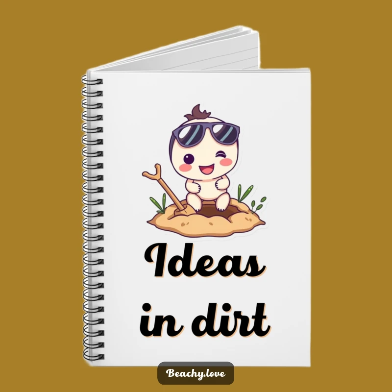 Funny Digging Character Notebook - Smiling Sunglasses Enthusiast Journal
