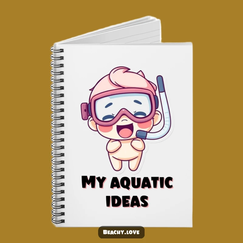 Funny Goggles Snorkel Notebook: Giggling Character Underwater Journal Gift