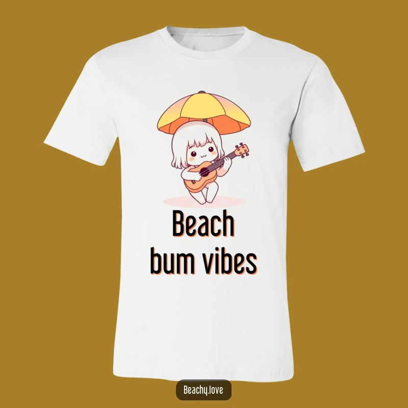 Funny Ukulele Beach Shirt - Charming Character Musical Tee for Fun Lovers