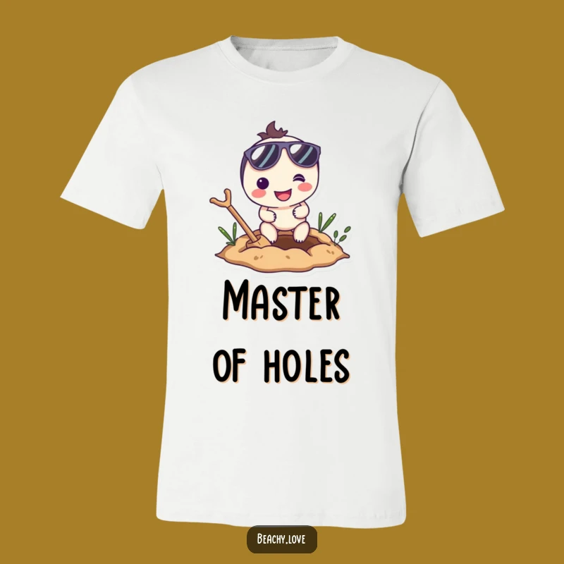 Funny Digging Character T-Shirt - Smiling Sunglasses Enthusiast Tee