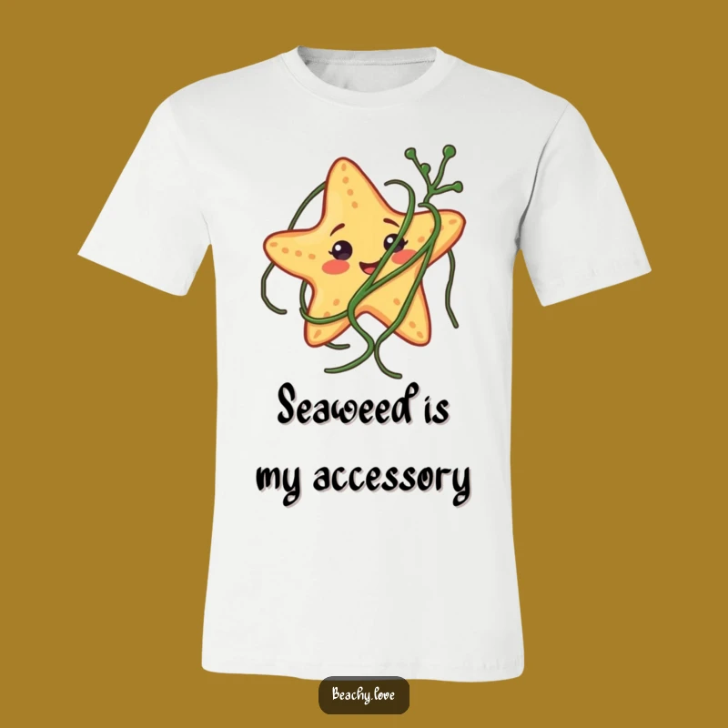 Funny Starfish Tangled Seaweed T-Shirt: Hilarious Beach Apparel and Ocean Gift