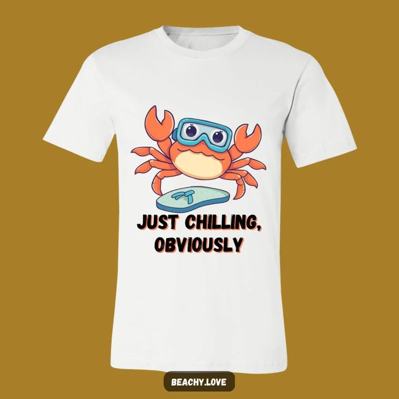 Funny Crab T-Shirt - Snorkel Beach Bum, Hilarious Ocean Humor Tee