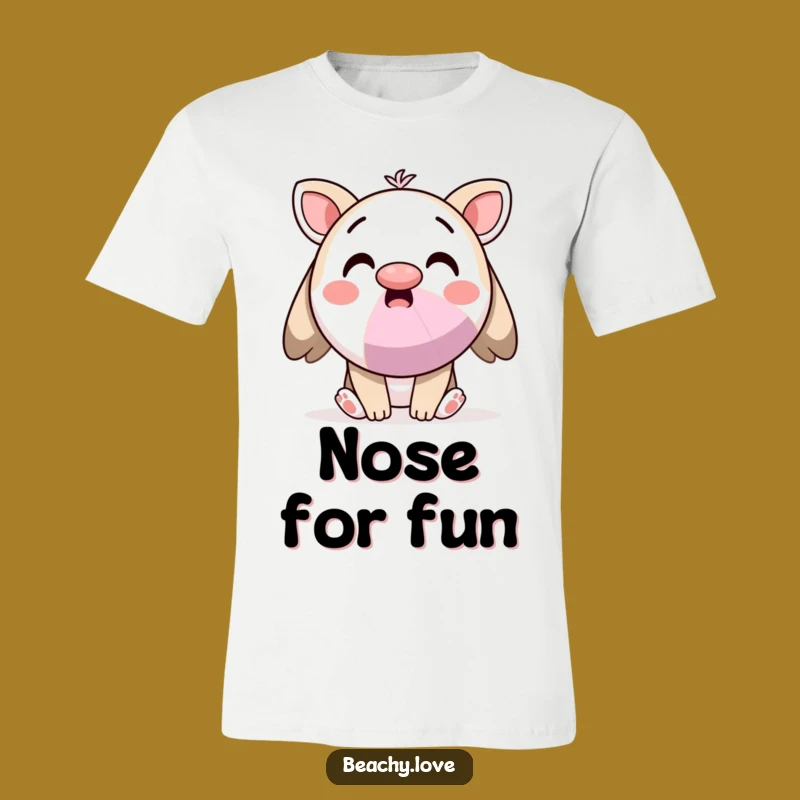 Funny Kawaii Beach Ball Nose Tee: Surprised Character Shirt for a Whimsical Gift