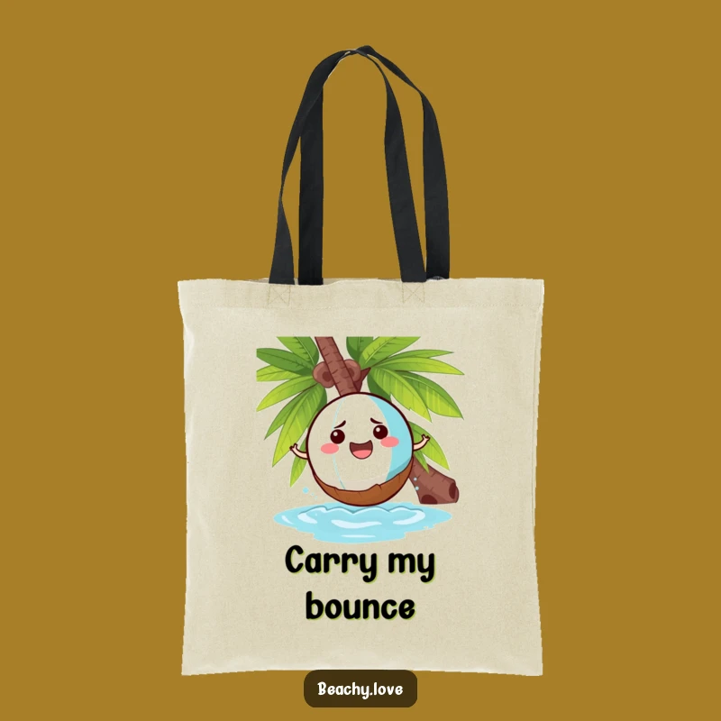 Funny Beach Ball Coconut Tote Bag: Hilarious Tropical Carryall Gift