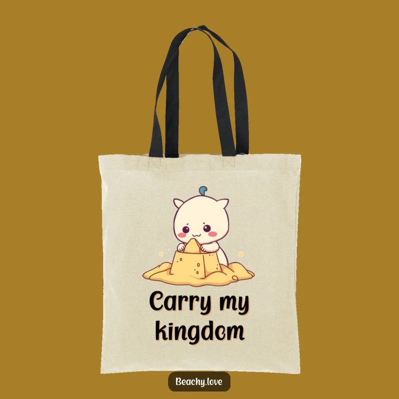 Funny Kawaii Sandcastle Tote Bag - Carry Your Laughs in Style!