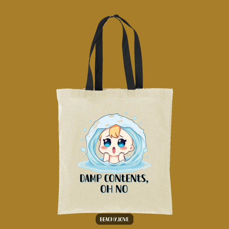 Funny Surprised Character Tote Bag - Durable and Hilarious Beach Day Accessory