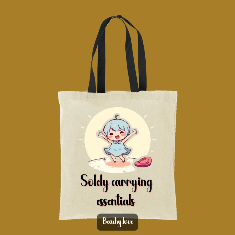 Funny Dancing Flip-Flop Tote Bag - Cheerful Character Beach Essential