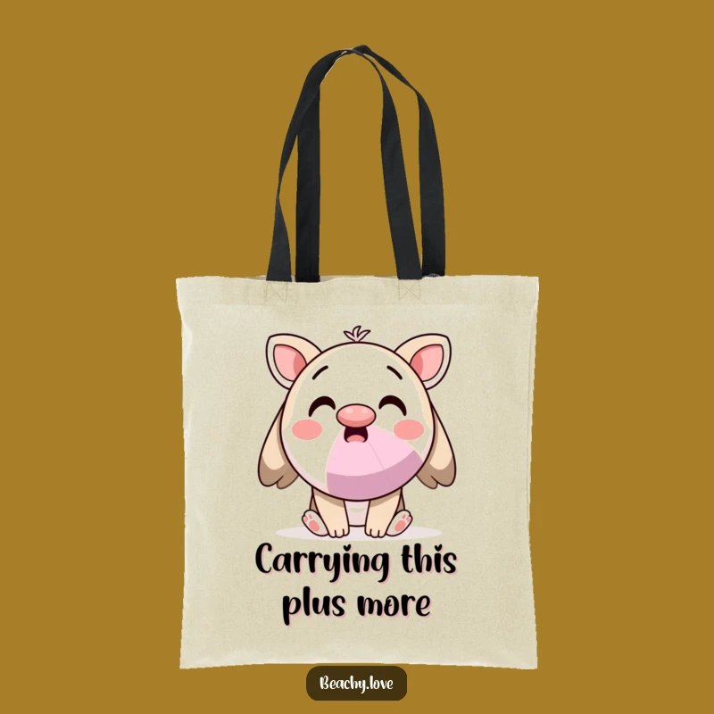 Funny Kawaii Beach Ball Nose Tote: Surprised Character Bag for Everyday Fun